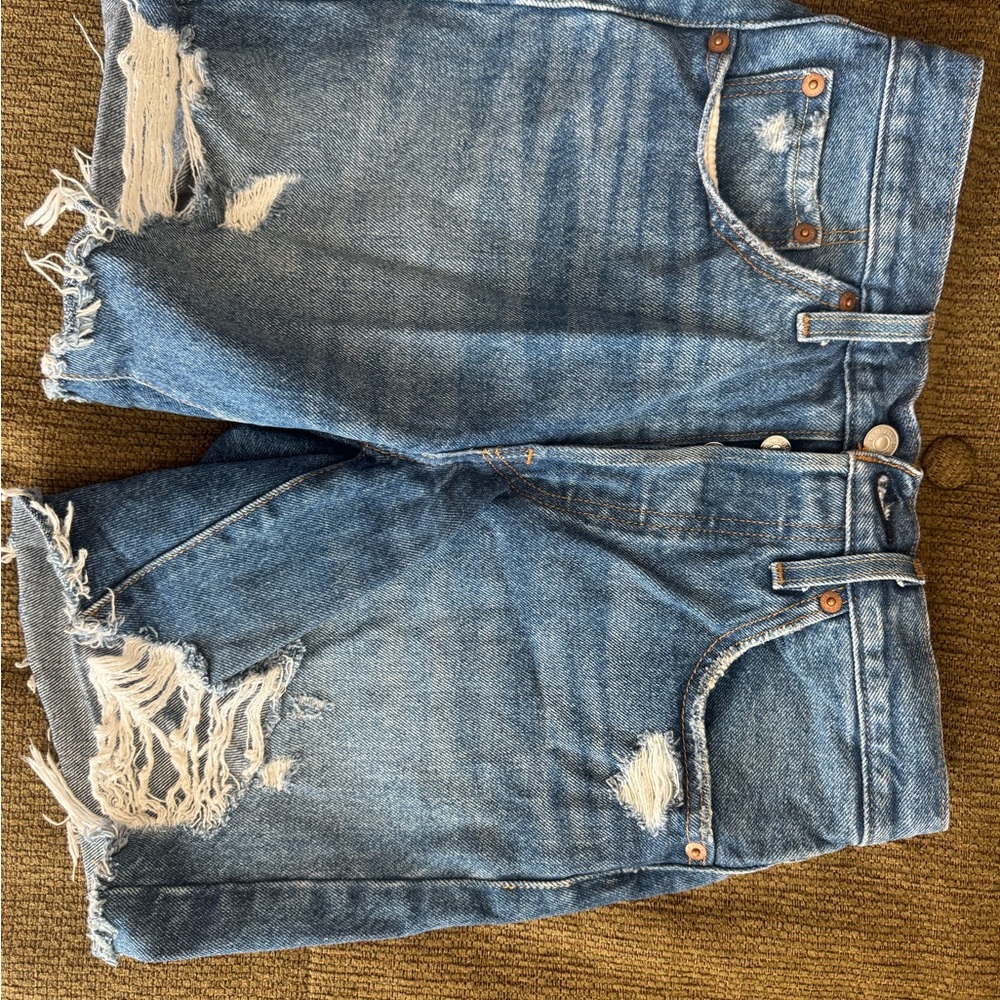 Distressed Levi’s 501 High Waisted Shorts